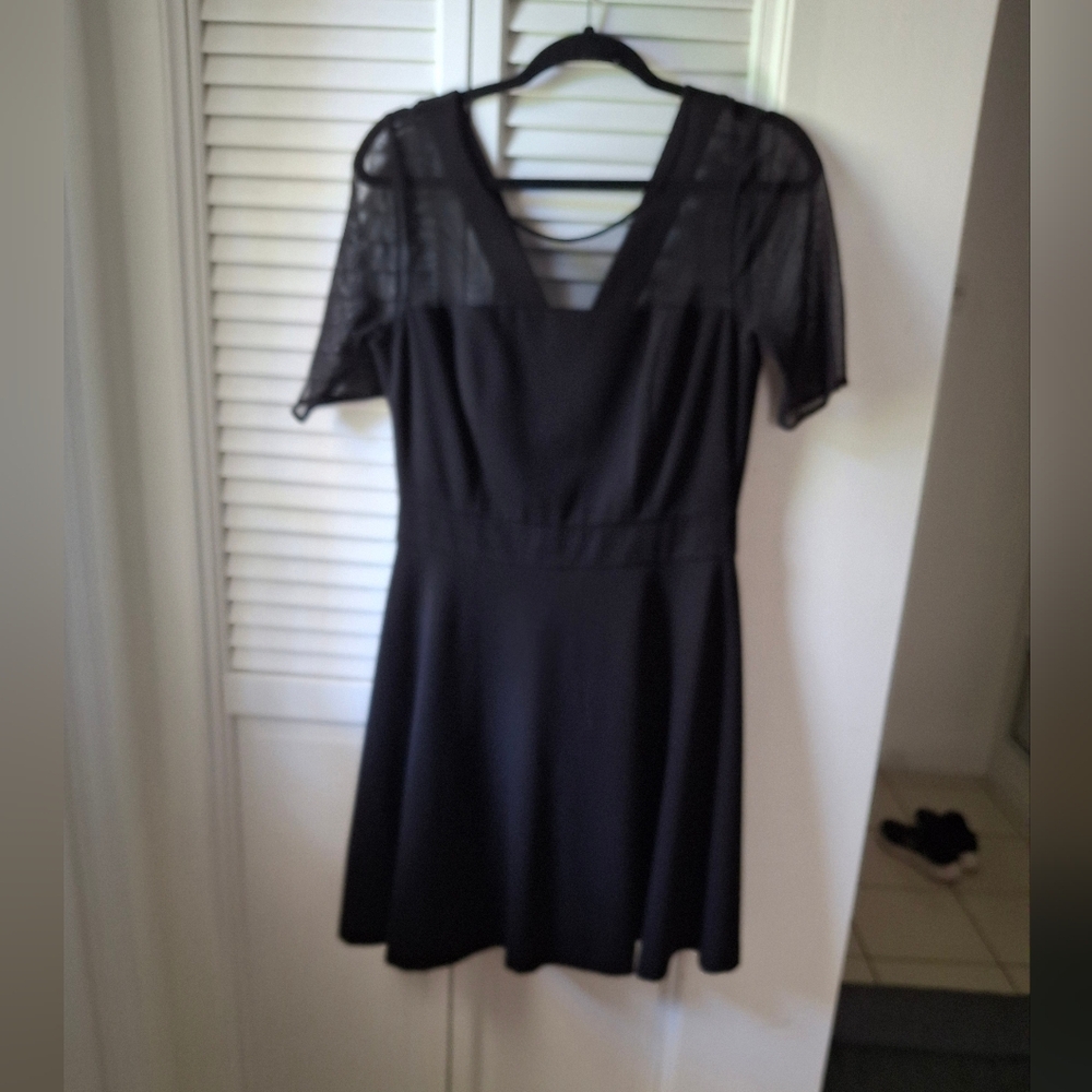 Dkny Black Fit and Flare Dress